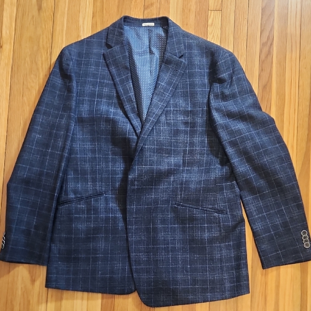 Joe By Joseph Abboud Men's Navy Plaid Blazer - image 1